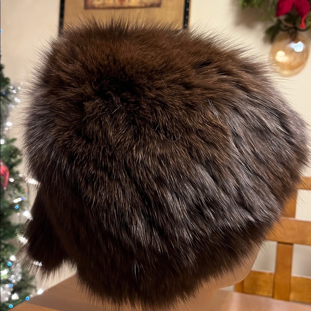 Brown Fur Hat, mink real brown fur, woman hat, new, România - Picture 3 of 11